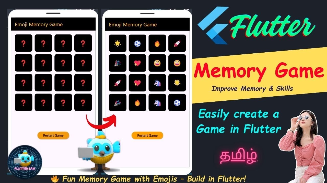 Flutter Memory Game for Beginners | Build & Play Step-by-Step 🎮