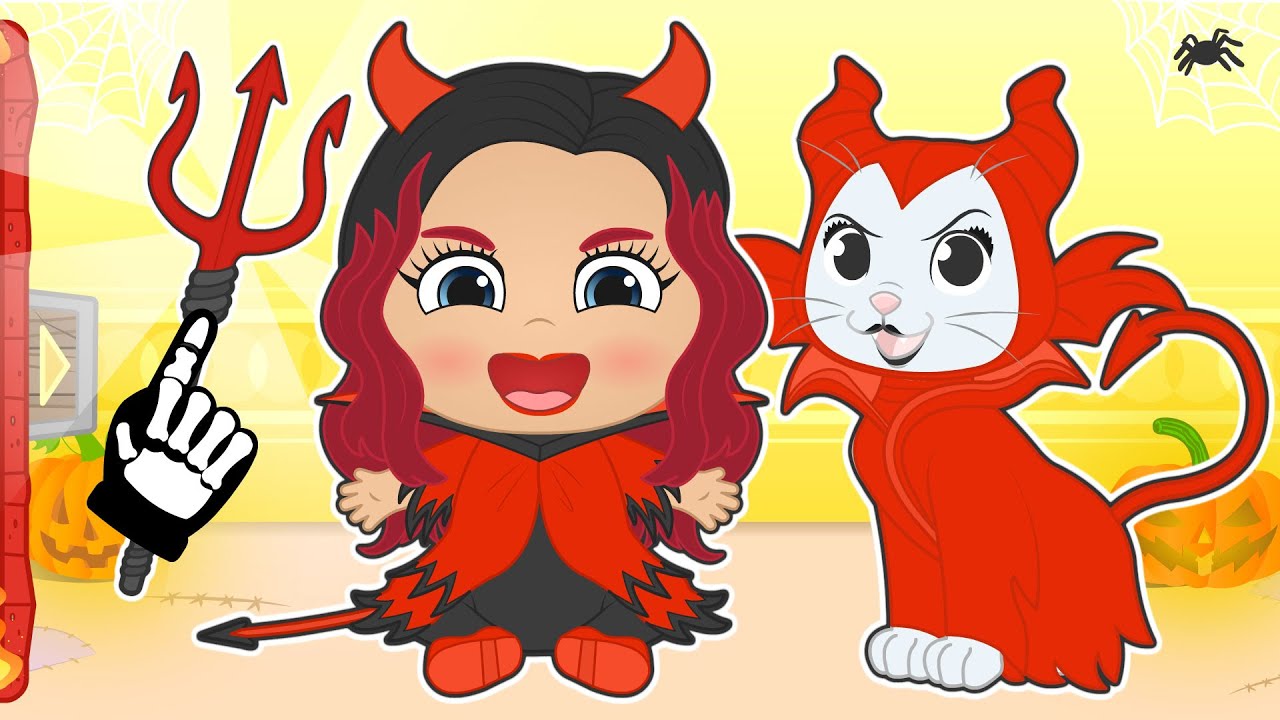 BEBÉS ALEX Y LILY 😈😼 Kira y Lily se disfrazan de diablesas