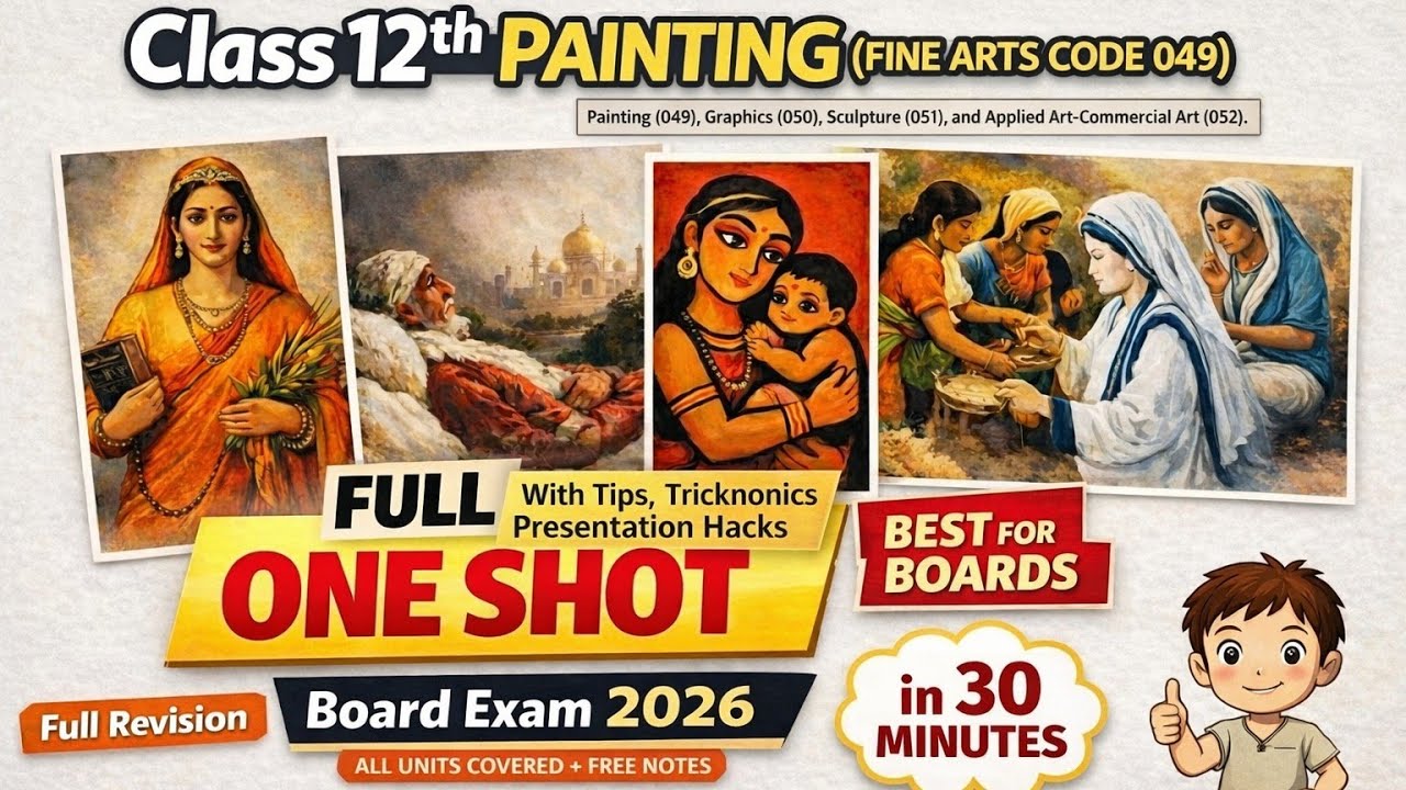 Complete Painting Class 12 Syllabus | One Shot | With Notes | CBSE Boards 