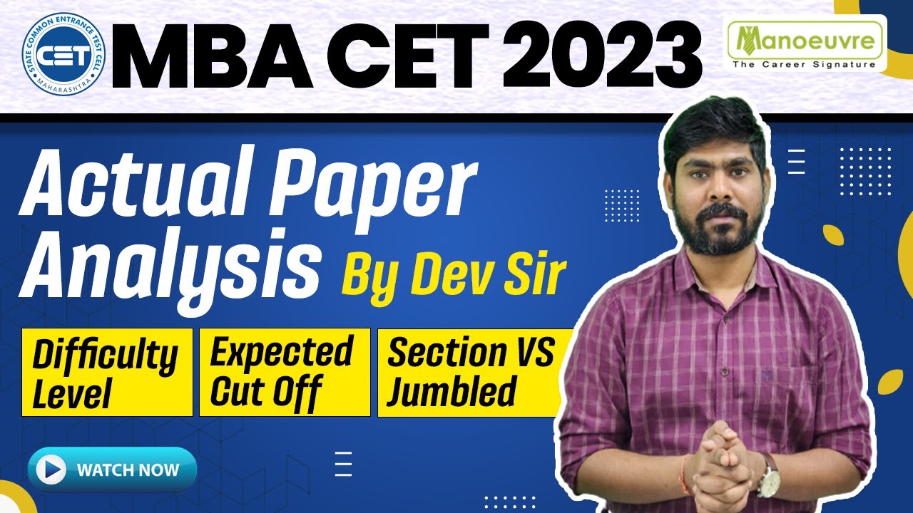MAH MBA CET 2023 - Actual Paper Analysis | Difficulty Level | Expected Cut Off | Section Vs Jumbled