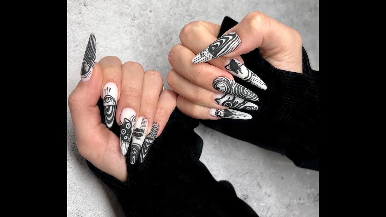 HUGE nail Art|Horror Manga Nails|Nail Painting|