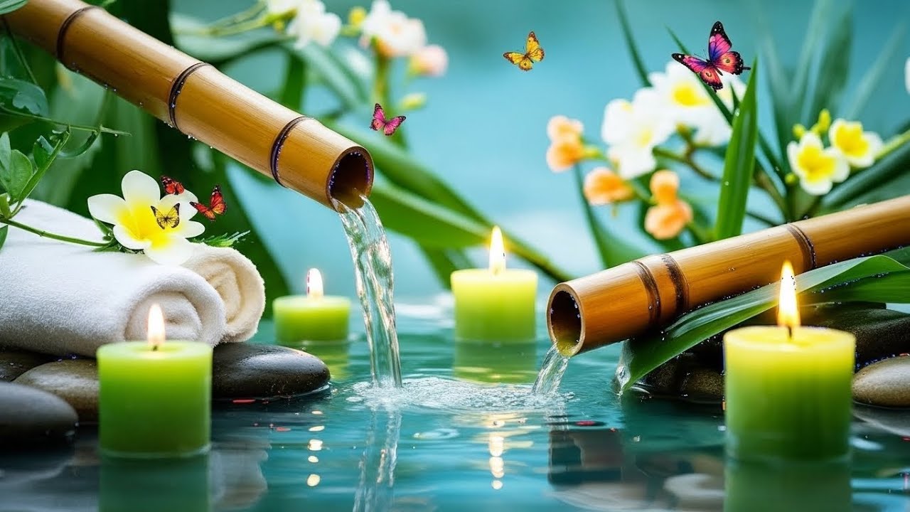 Bamboo Water Sounds for Stress Relief  Healing Sounds
