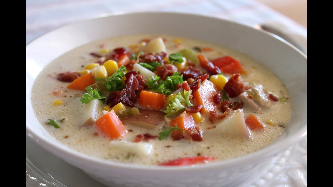 Easy Delicious Chicken Corn Chowder - Great Soup Recipe for Slow Cooker / Crock Pot