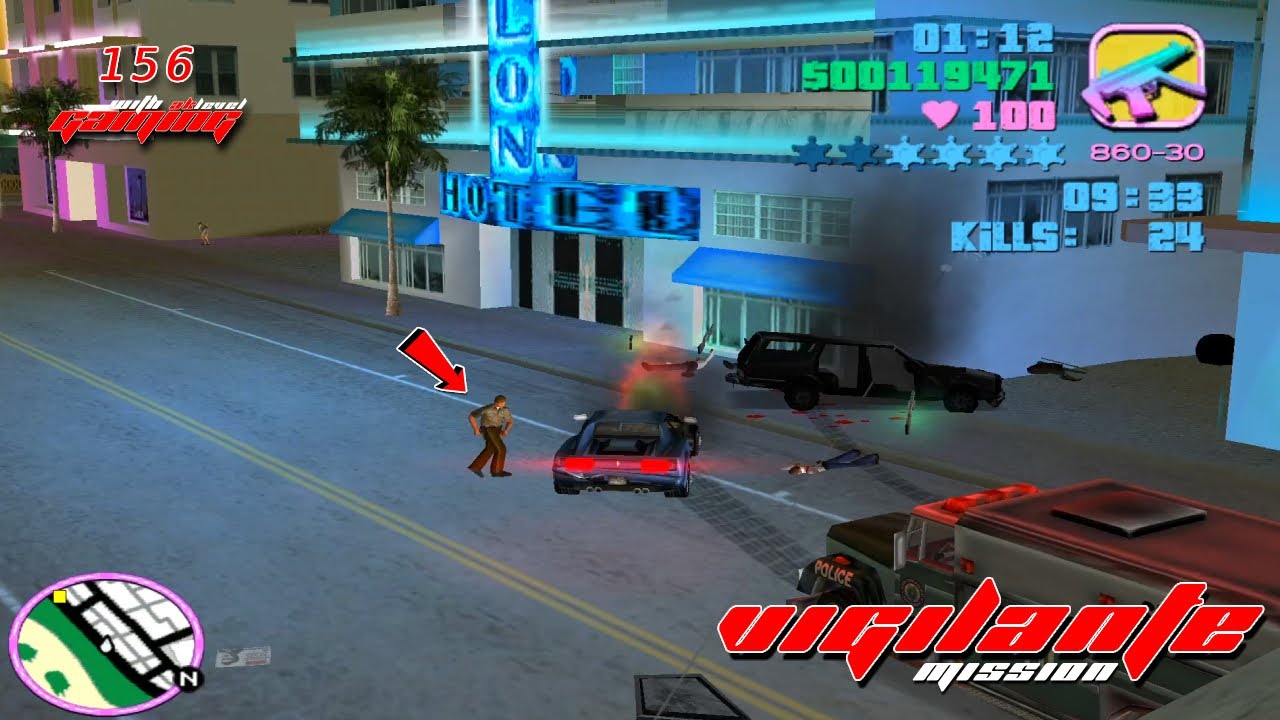 Vigilante Mission 156 🔥 Brutal Police Chase & Street Chaos | GTA Vice City | Gaming with Aklevel