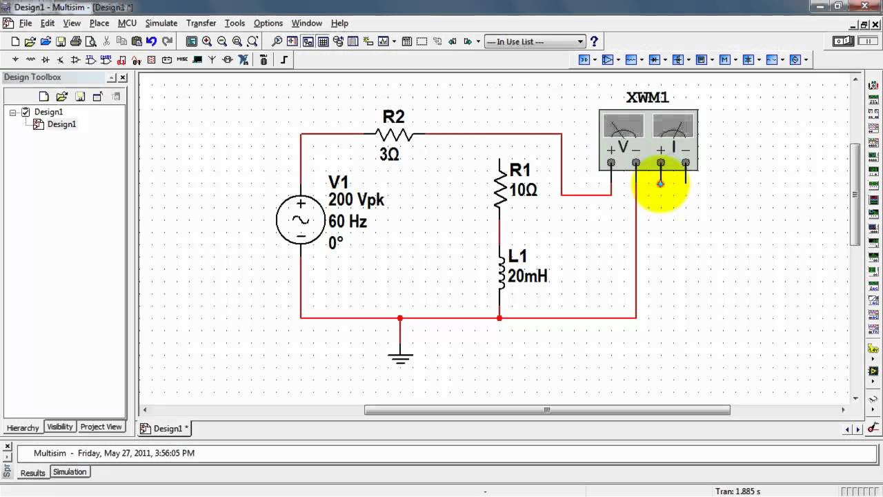 NI Multisim: Measure average power and power factor with a wattmeter
