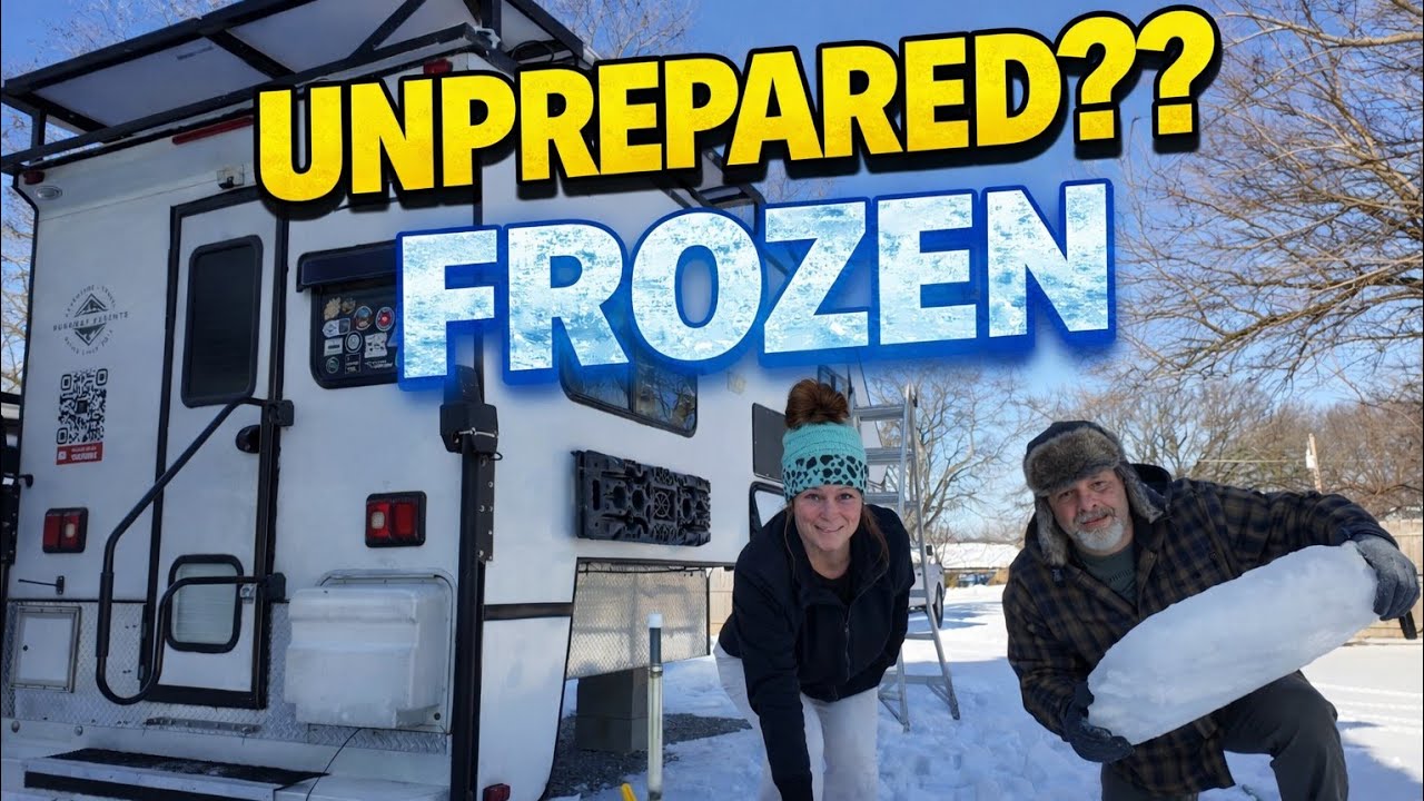 Surviving a Nightmare Winter Storm In A Truck Camper- Everything is Frozen 