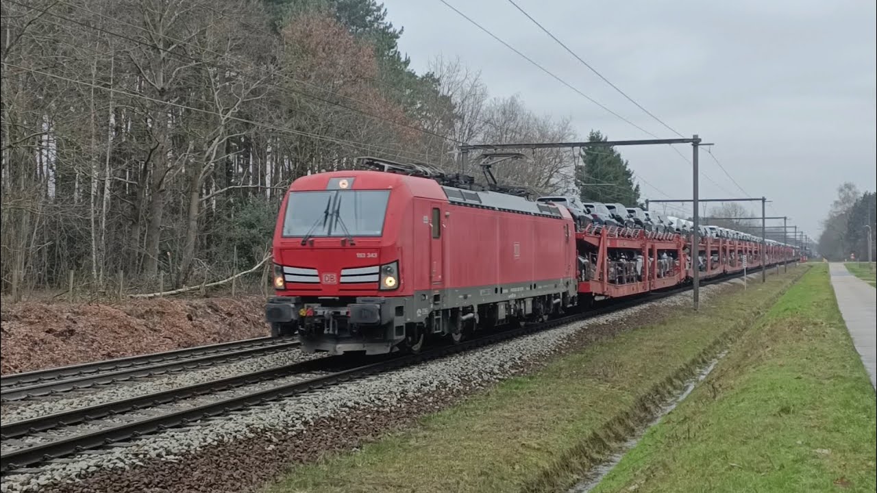 DB cargo ❤️🔥 vectron met auto trein in Langdorp 