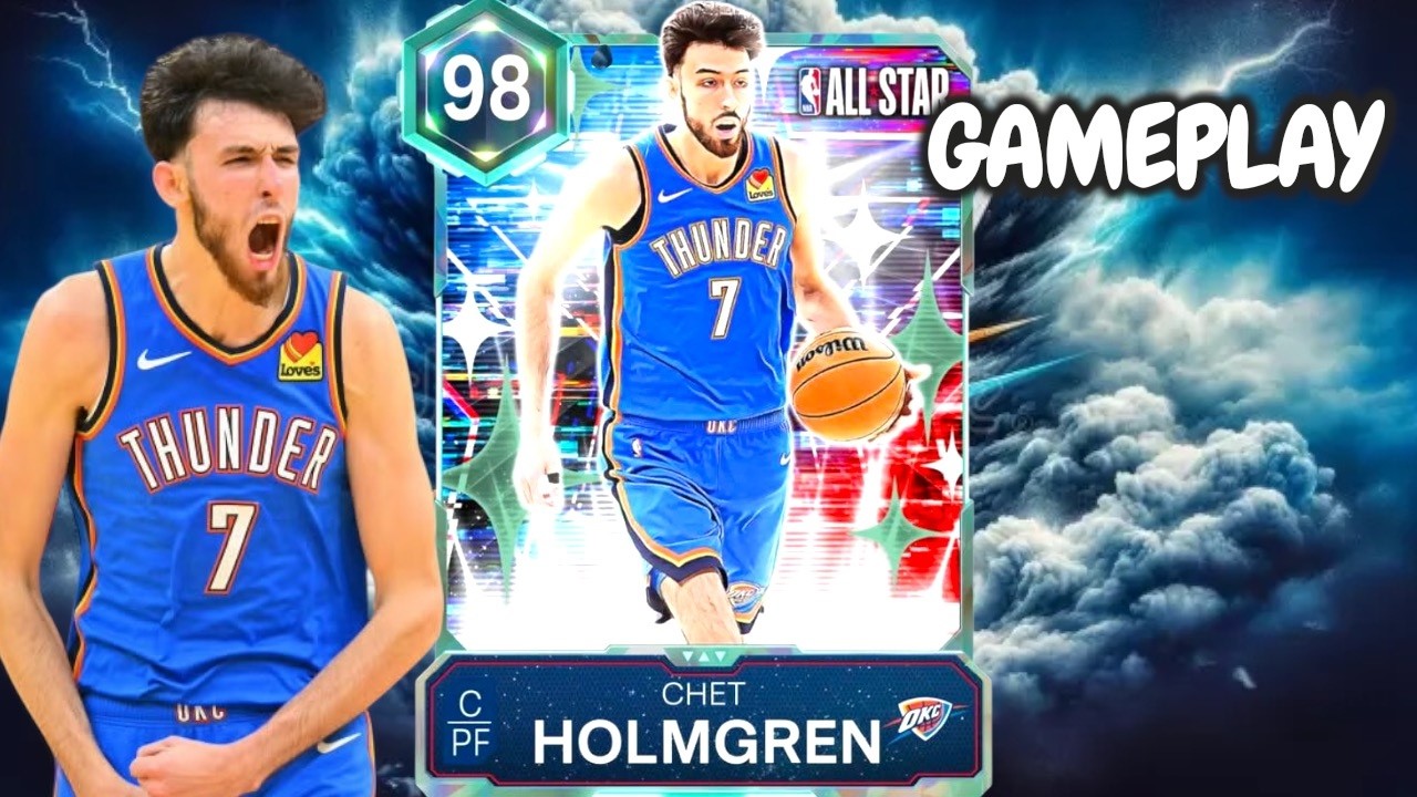 Видео игрового процесса с Четом Холмгреном в режиме MyTeam в NBA 2K26 (Galaxy Opal).