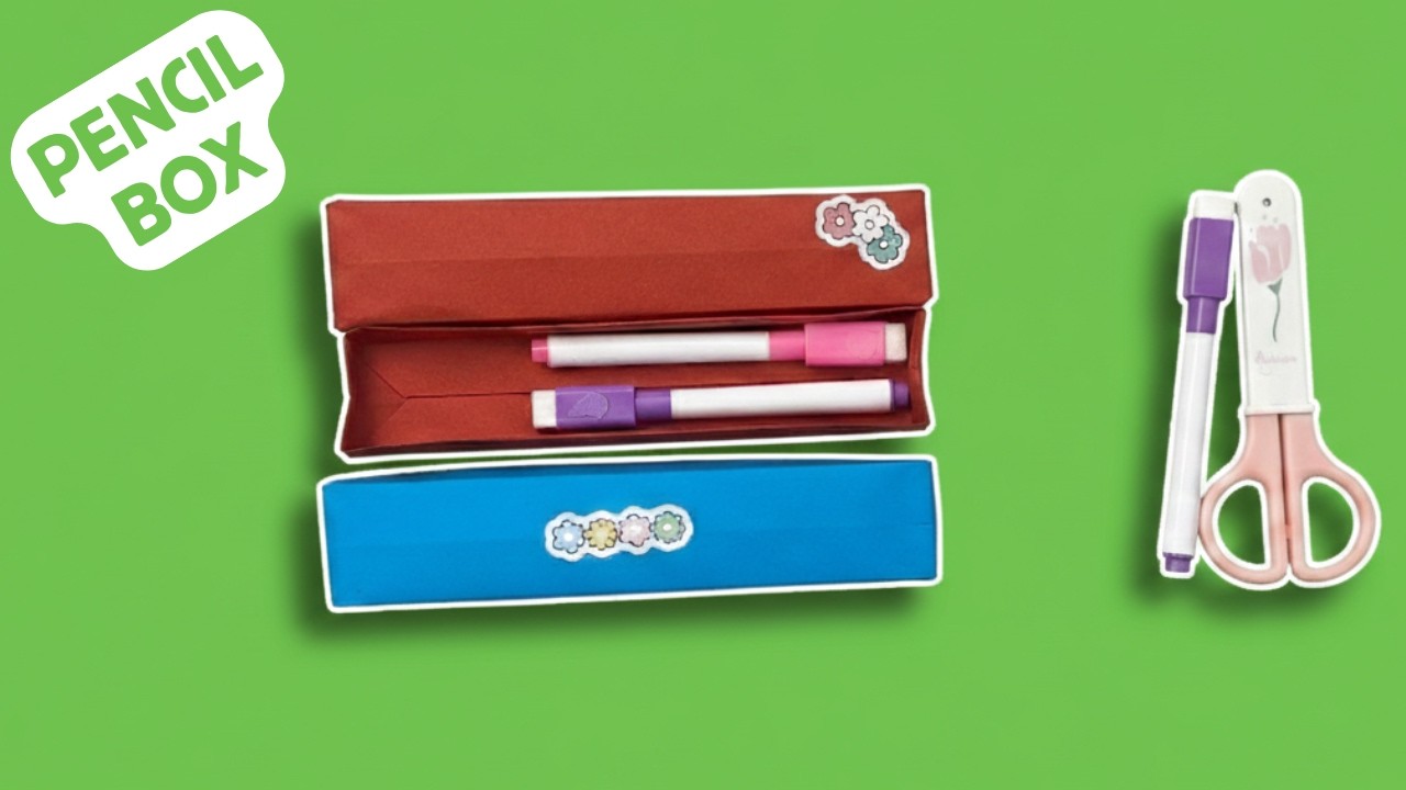 How to Make a Paper Pencil Box (No Glue!) ✏️ Easy Origami Tutorial