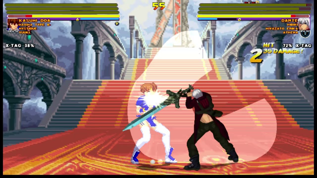 [4K] MUGEN: ETB – Yuuki, Kasumi Doa, Maxima Type B, Mystique vs Miyazato E, Athena, Dante, Hibiki