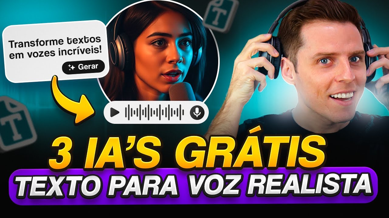 3 SUPER IAs GRÁTIS para Converter Texto em Voz REALISTA!