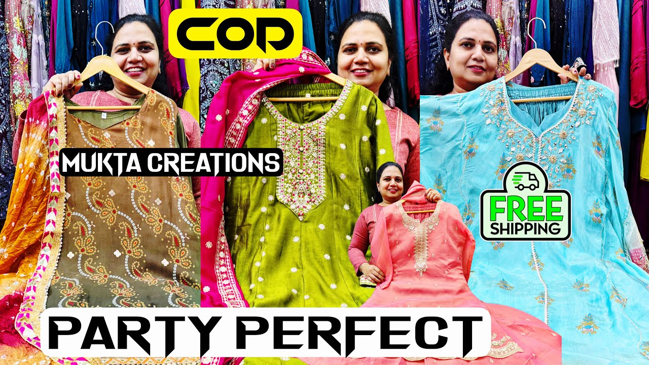 Stunning Kaftans, Gowns & PartyWear Suits at Mukta Creations. COD & Free Shipping.