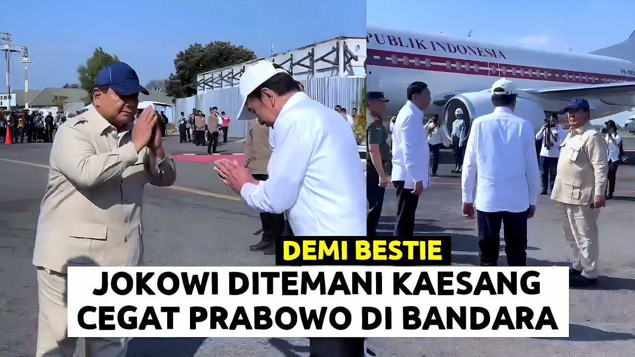 Demi Bestie, Jokowi & Kaesang Cegat Prabowo di Bandara ! Antar Kepulangan Kembali Ke Jakarta