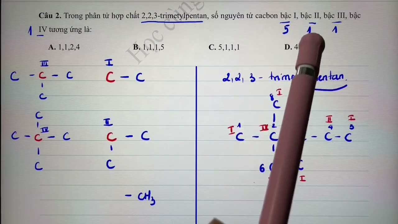 Hoá 11 - Ankan - Phản ứng thế - Tìm sản phẩm chính - Số sản phẩm monoclo