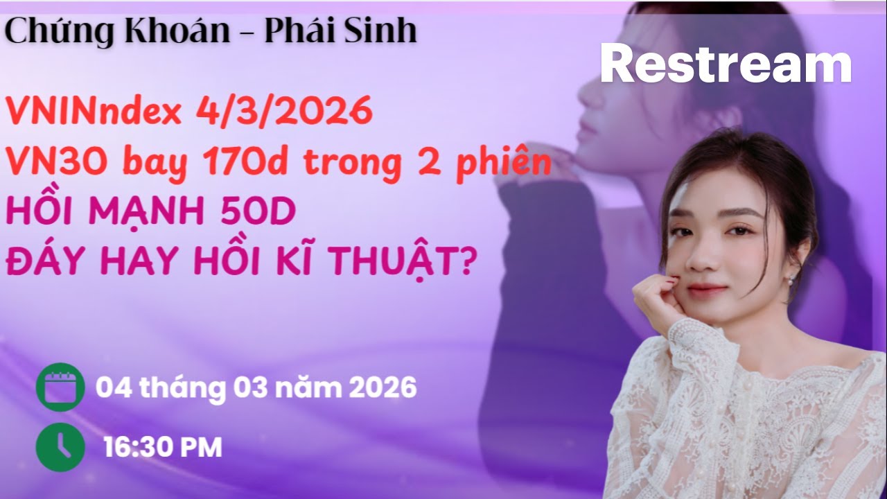 VNINndex 4/3/2026 VN30 BAY 170D 3 PHIÊN -HỒI MẠNH 50D ĐÁY HAY HỒI KĨ THUẬT?