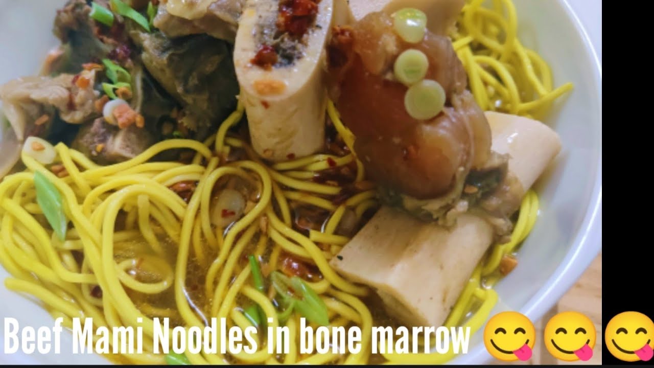 Beef Mami Noodles in bone marrow.😲😲😲