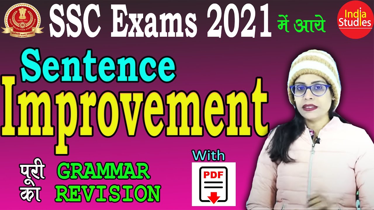 Sentence Improvement  ||  English Grammar Revision for All Exams || By Soni Ma'am