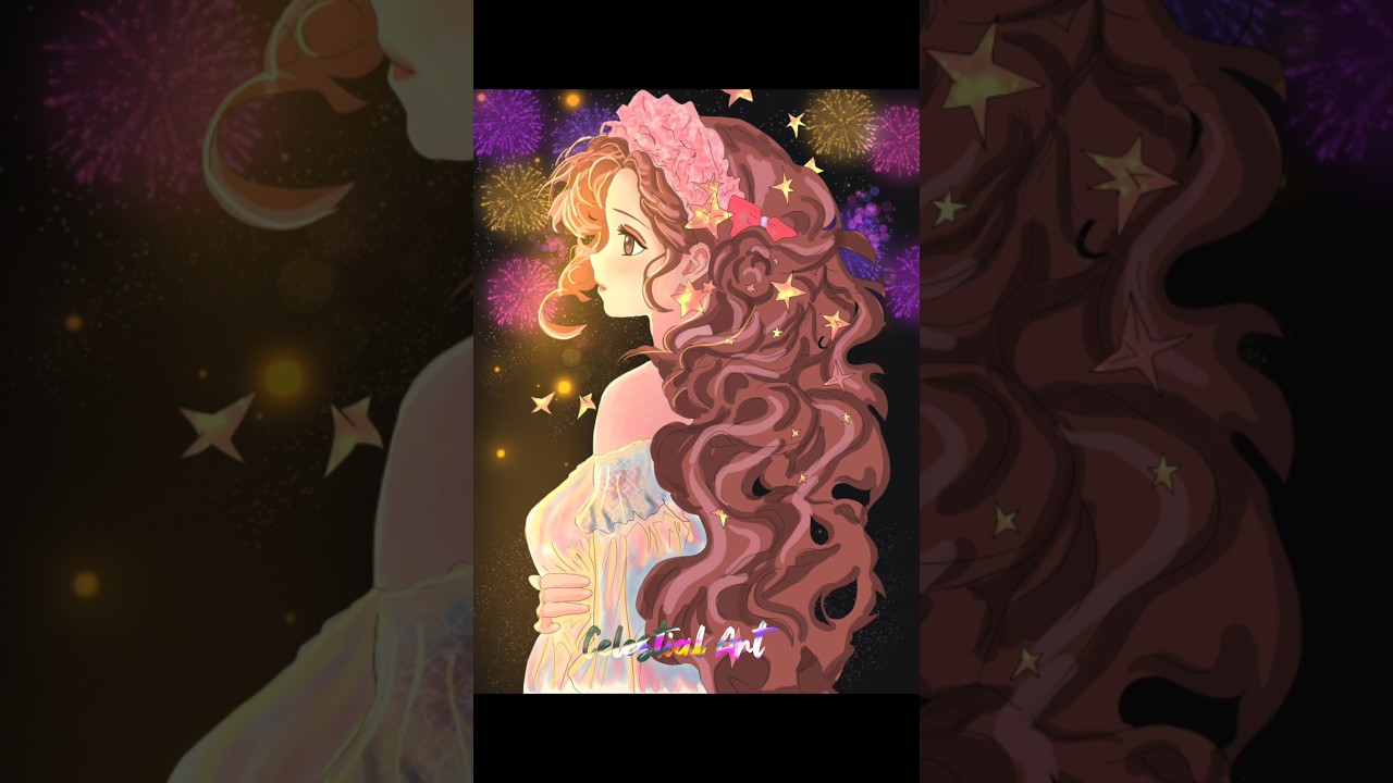 Beautiful Girl Digital Painting✨🌌#youtubeshorts #digitalart #animegirl #animeart#celestialart #viral