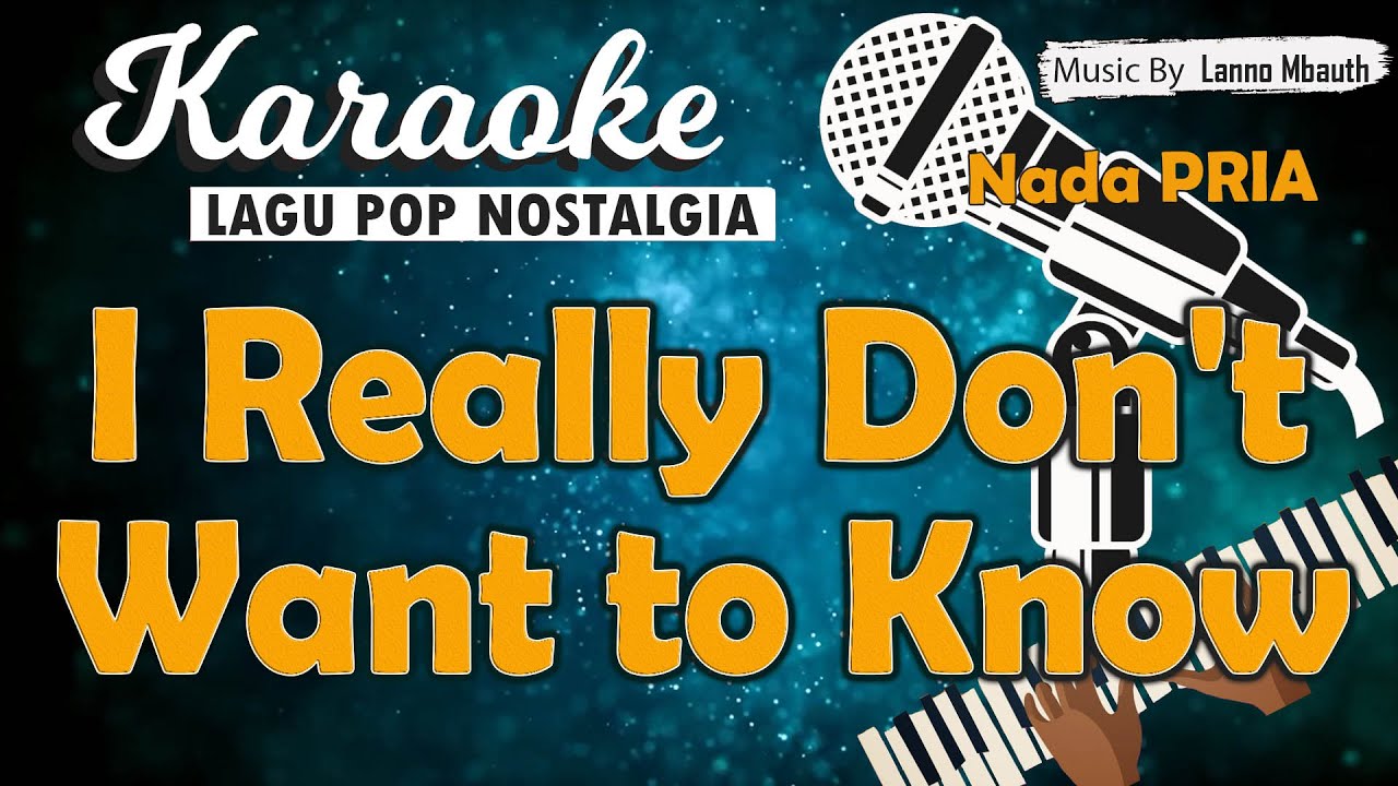KARAOKE I REALLY DONT WANT TO KNOW - Eddy Arnold // Music By Lanno Mbauth