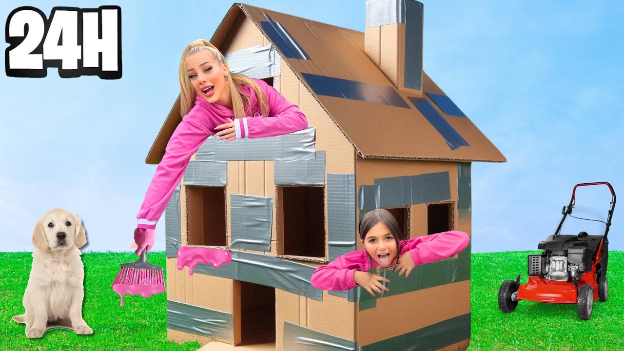 24 STUNDEN im PAPPHAUS &uuml;berleben 🏠