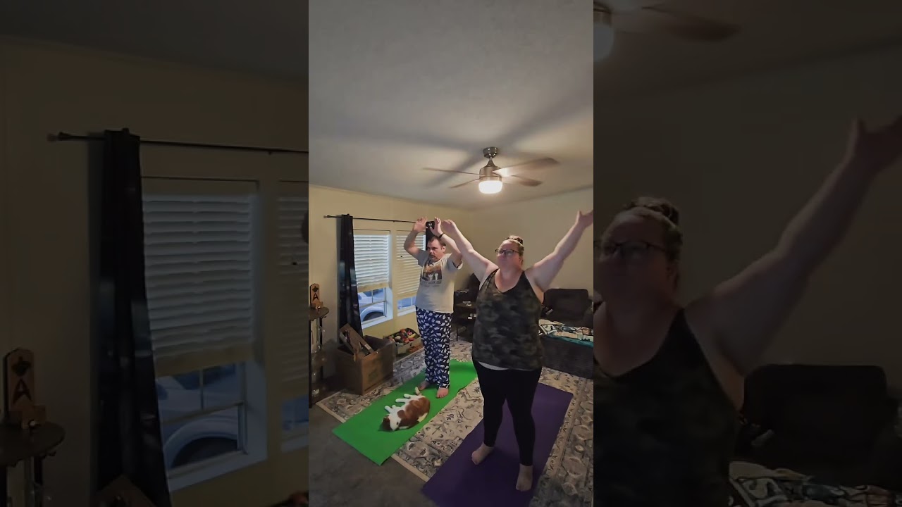 Day 1 of 30 day yoga#yoga #exercise #catyoga #couple #fyp