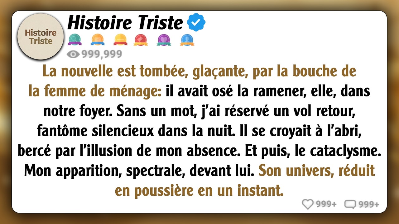 J'ai appris par ma femme de ménage que mon mari avait ramené sa maîtresse à la maison. Sans dire...