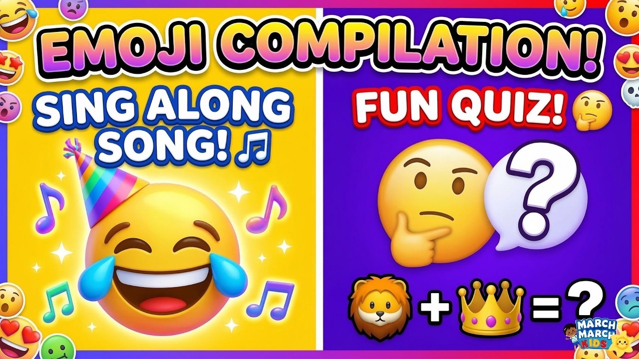 EMOJI Compilation: Sing Along Song + FUN Guess the Emoji Quiz! 🎵🤔 Fun Video for Kids