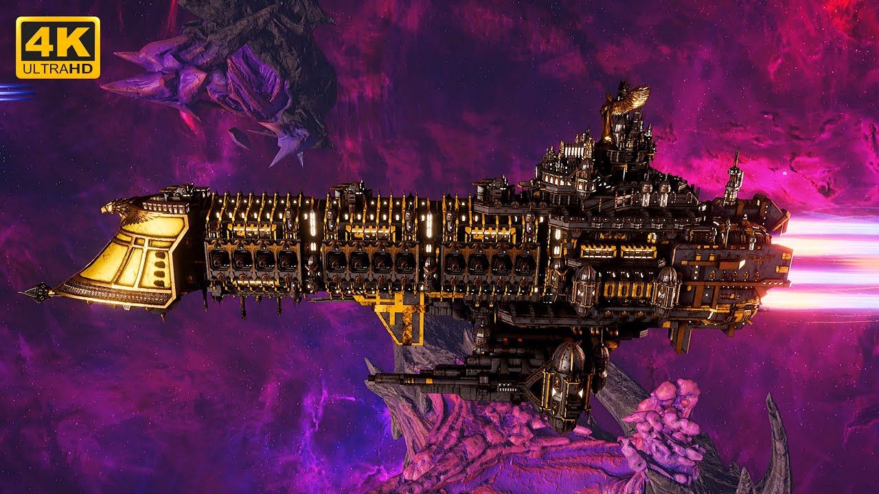 Imperial Navy - 2v2, Massive Battle - 4K Quality - Battlefleet Gothic Armada 2