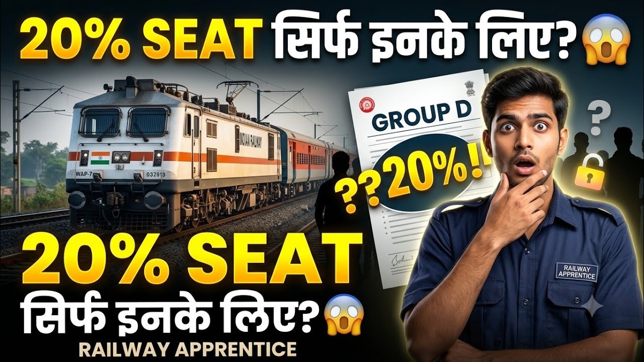 Railway Apprentice वालों के लिए 20% सीट Reserve? Group D में कितना फायदा मिलेगा? 😱