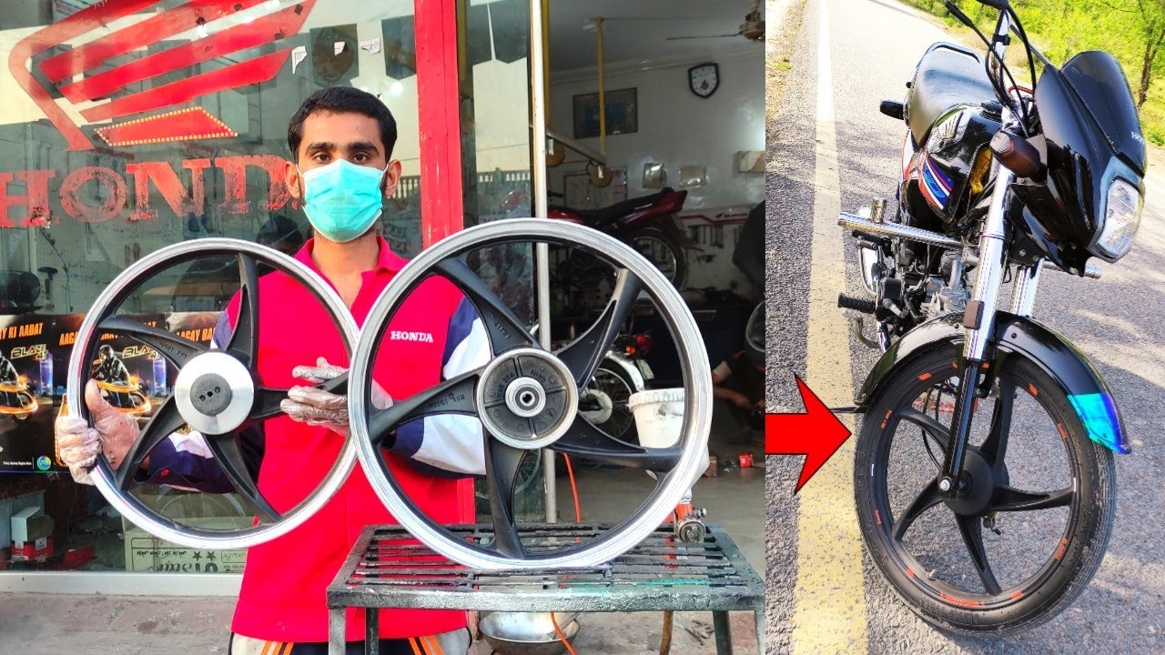 How to install alloy rims on 70 cc bike || Alloy Rim Purchase and Expense Details