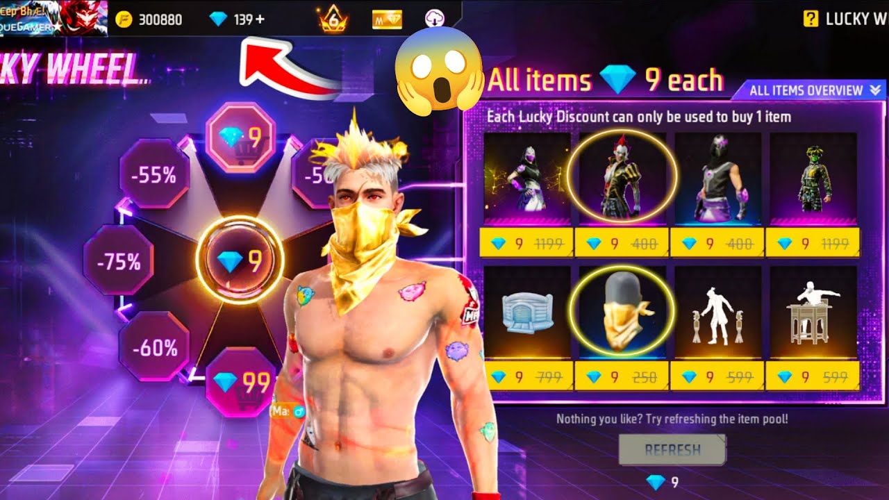 NEW LUCKY WHEEL EVENT💎9 OLD ITEM FREE FIRE GARENA FF TO NIGHT UPDATE FREE FIRE NEW LUCKY WHEEL EVENT