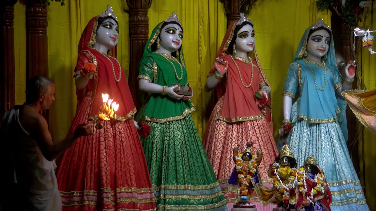 Mangal Aarti Deity Darshan on Rasa Purniman Day in Mayapur. 2018
