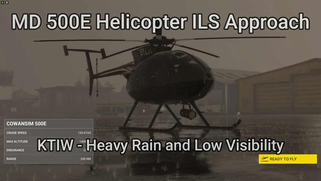 ILS Approach in a 500E Helicopter 