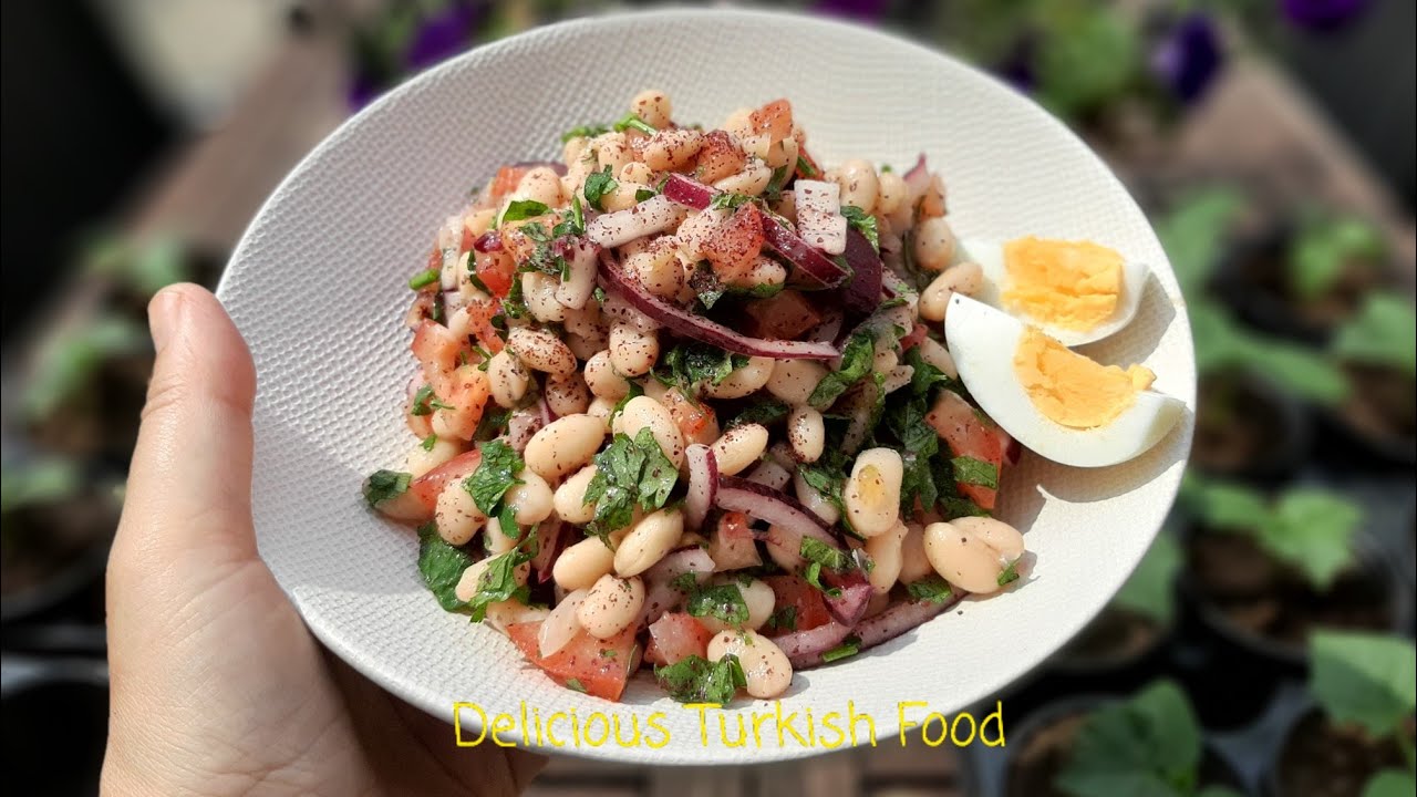 Piyaz Recipe | Turkish Bean Salad | Healty & easy Salad with beans and fresh herbs