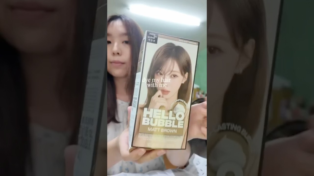Dying my hair with FOAM 🫧 using Hello Bubble in Matte Brown #hairdye #hellobubble #miseenscene