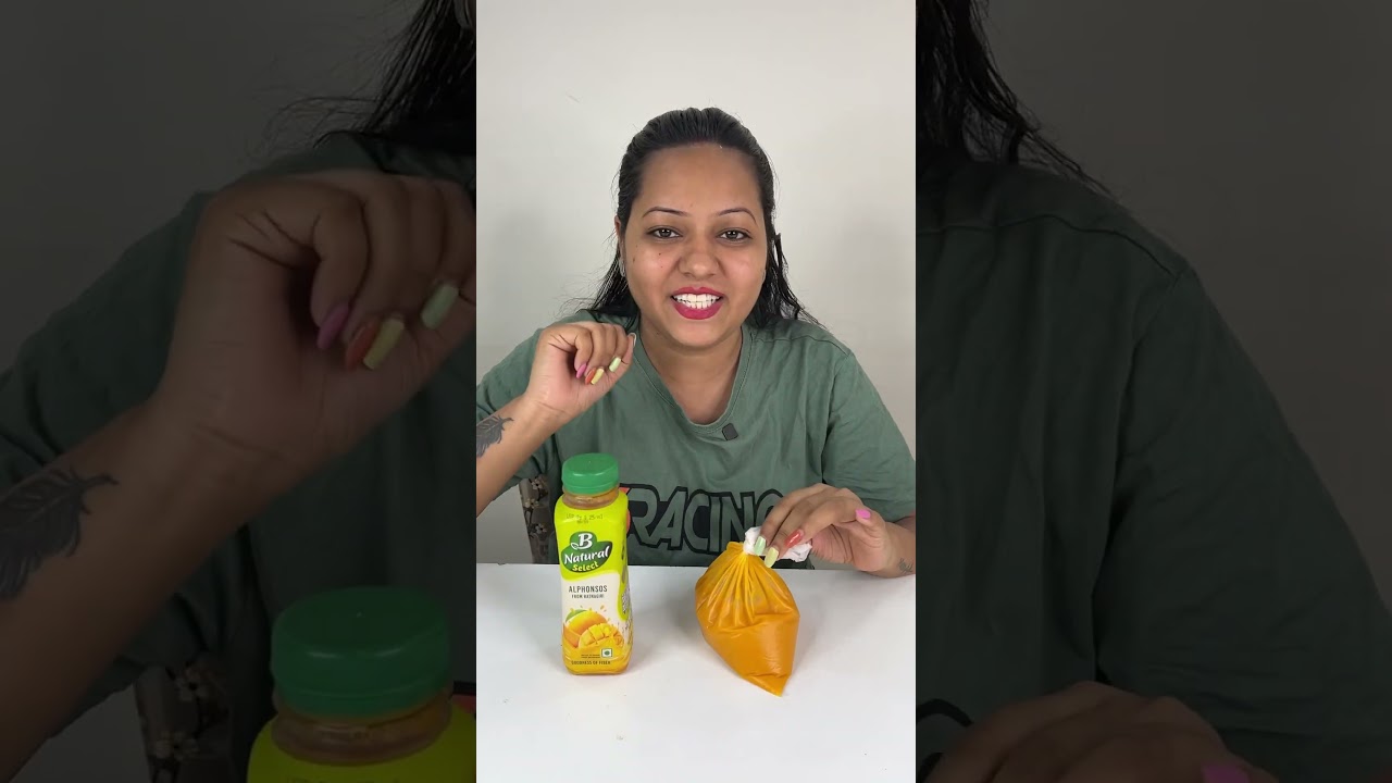 Rs 30 Vs Rs 75 Mango Juice Comparison || B Natural Alphonso Vs Mango Shake🔥 #shorts #foodie