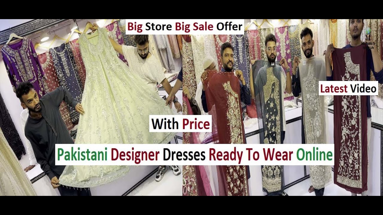 Pakistani Designer Dresses Ready To Wear Online - Gown Design Maxi Wedding Outfits - Global Shipping