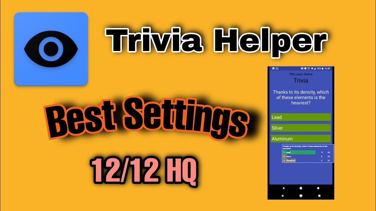 BEST SETTINGS OF TRIVIA HELPER pro version and mod apk.