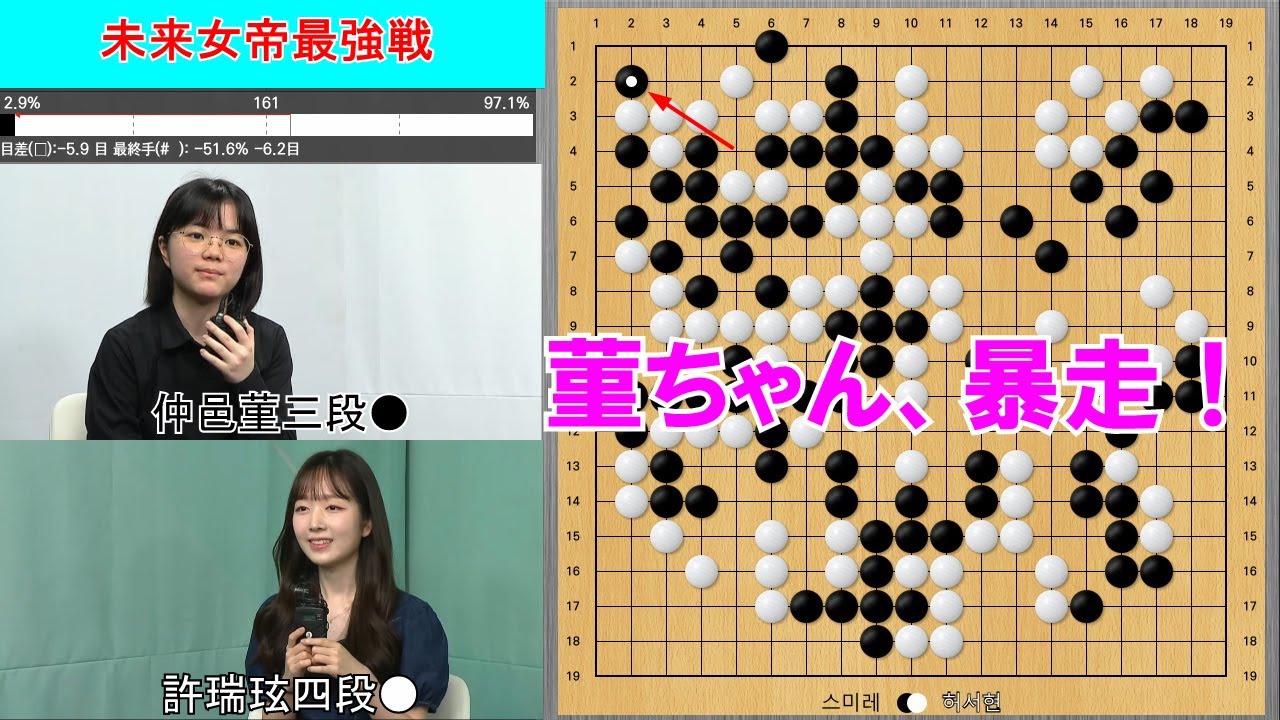 【未来女帝最強戦】仲邑菫三段VS許瑞玹四段　準決勝