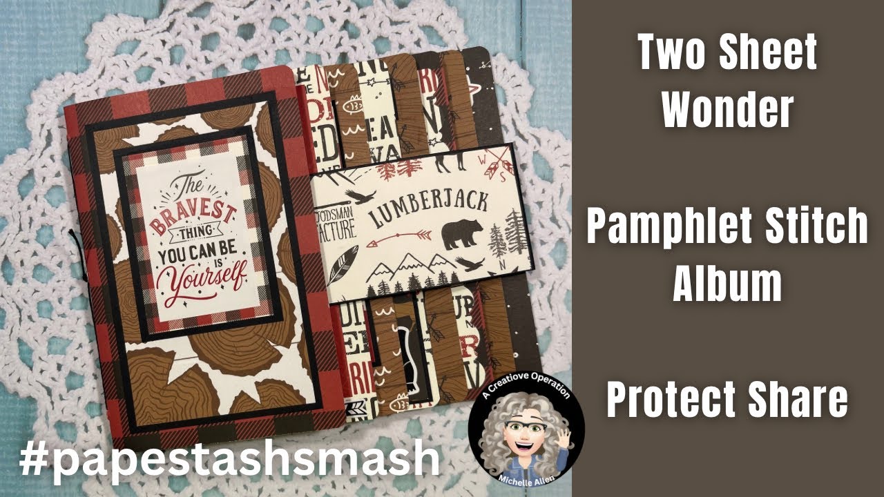 Two Sheet Wonder Pamphlet Stitch Album, Project Share for #paperstashsmash