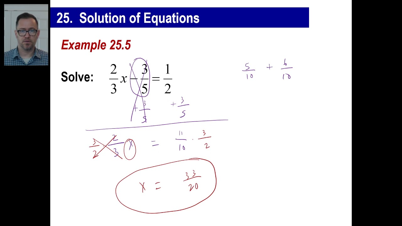 Saxon Math - Algebra 1: 3rd Edition (Lesson 25 - Solution of Equations)