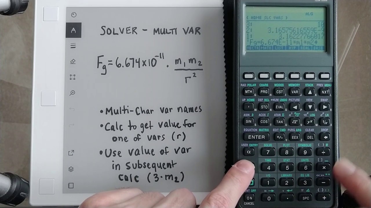 HP 48GX and HP Prime - Solving a multi-variable equation for a given variable