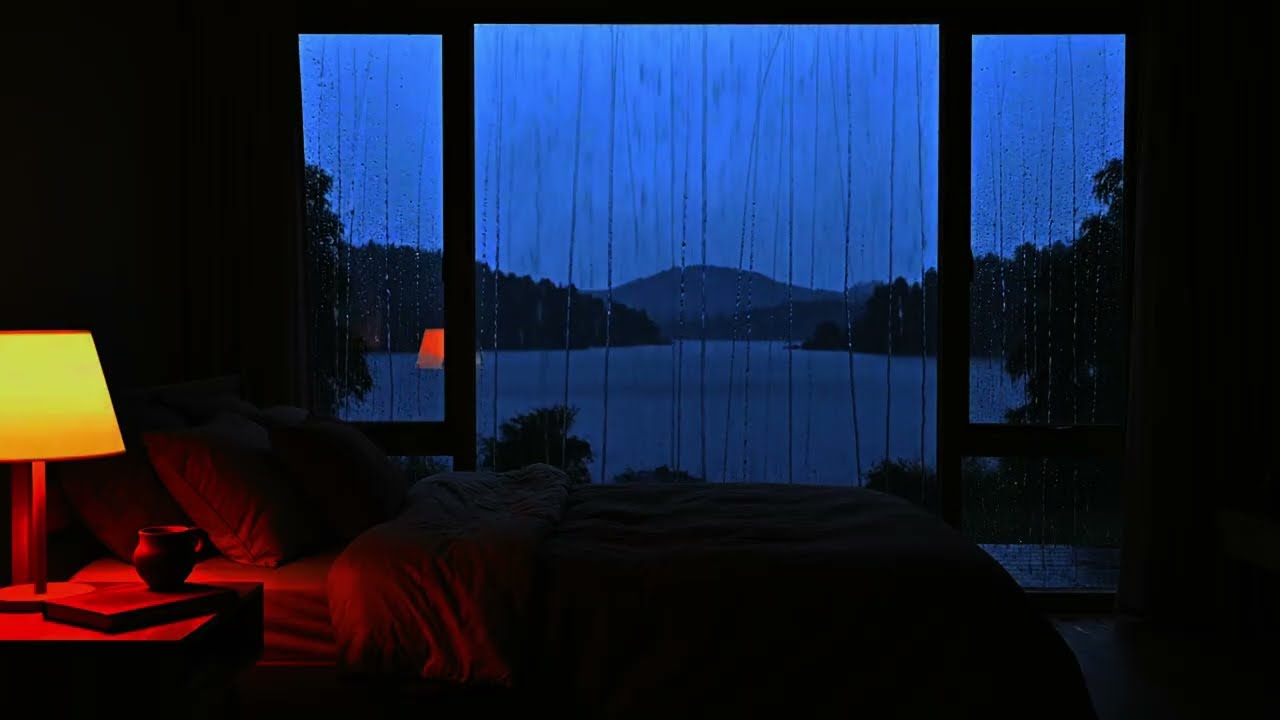 Rain Sound in a Dark Bedroom, Calm Rain Noise for Instant Sleep and Nighttime Relaxation