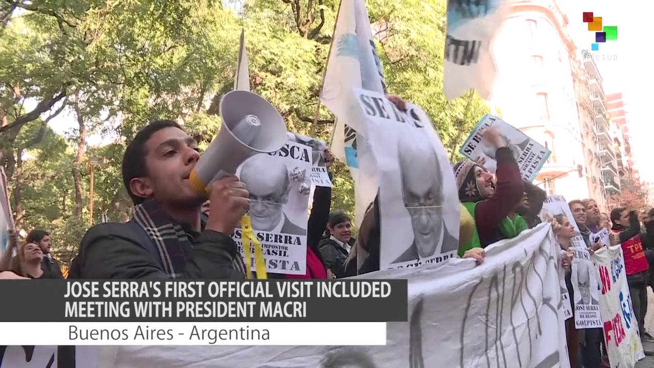Brazil's Interim Foreign Minister Met With Protests in Argentina
