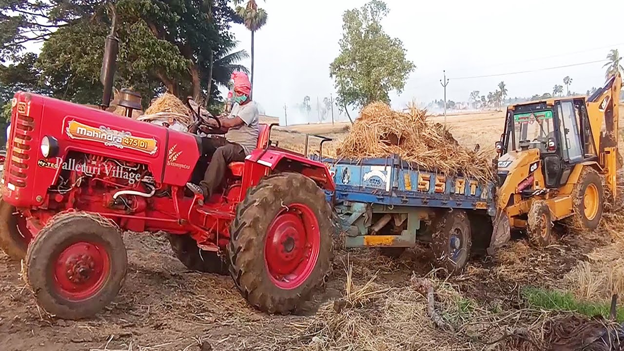 All Tractors Compilation Video | Mahindra 475 Traktor Stuck in Mud Rescued by CAT Excavator Videos
