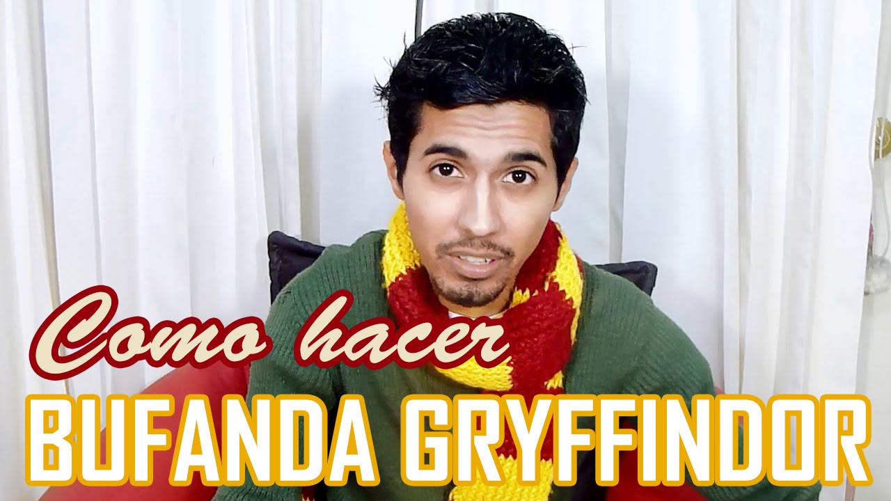 Cómo hacer Bufanda Gryffindor / Harry Potter / Dos colores horizontal DIY