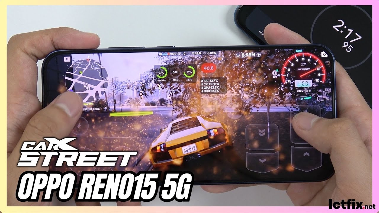 OPPO Reno 15 5G CarX Street Gaming Test | Snapdragon 7 Gen 4 | 120Hz AMOLED Performance