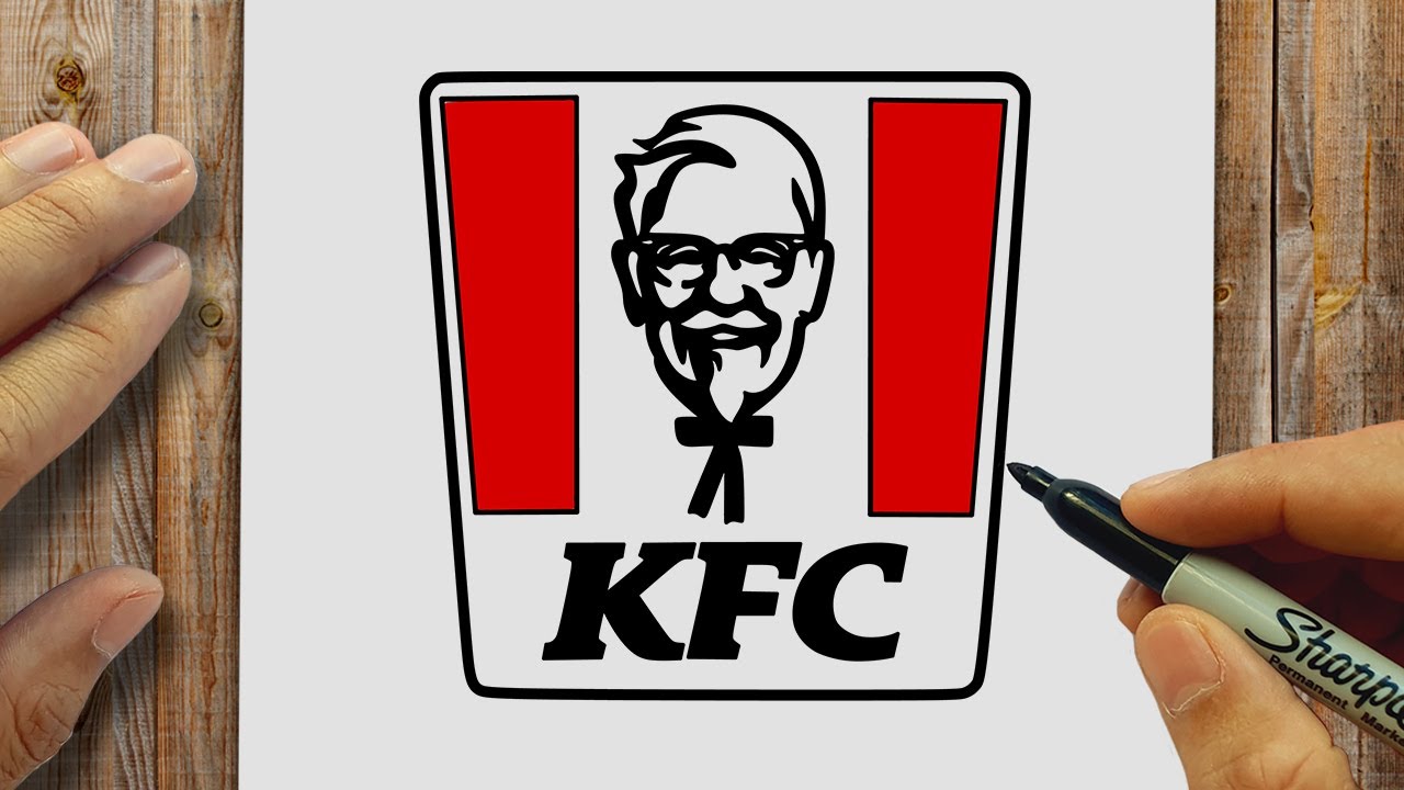 How to Draw KFC Logo Step by Step | Easy Fast Food Drawing