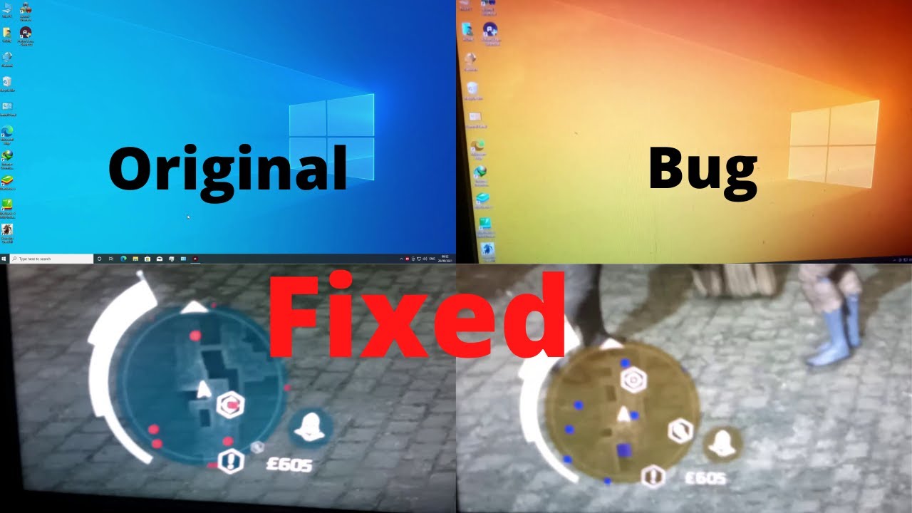Windows 10 colour change error  |Red to Blue| Green or Yellow|