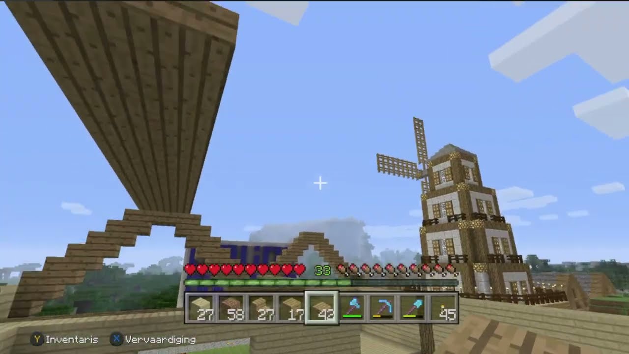 minecraftsurvival#145 het dak erop plaatsen